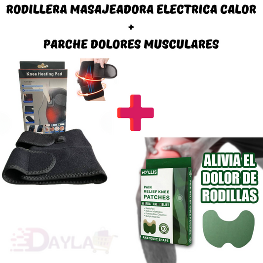 RelaxKnee™ Rodillera Masajeadora + Parches Dolor